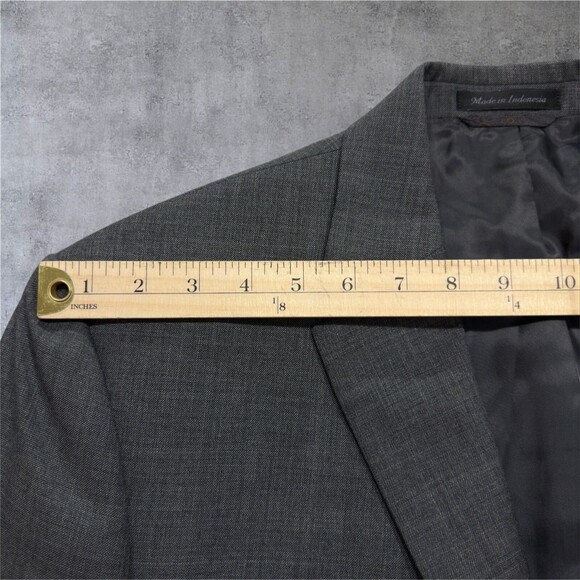 $395 RALPH LAUREN Mens Blazer 44S WOOL Gray Sport Coat Two Button Suit Jacket - Picture 7 of 15